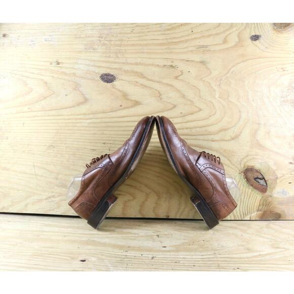 Mercanti Fiorentini Mens Shoes 13 M CUOIO Brown Leather Oxford Derby Wingtip - Picture 5 of 11